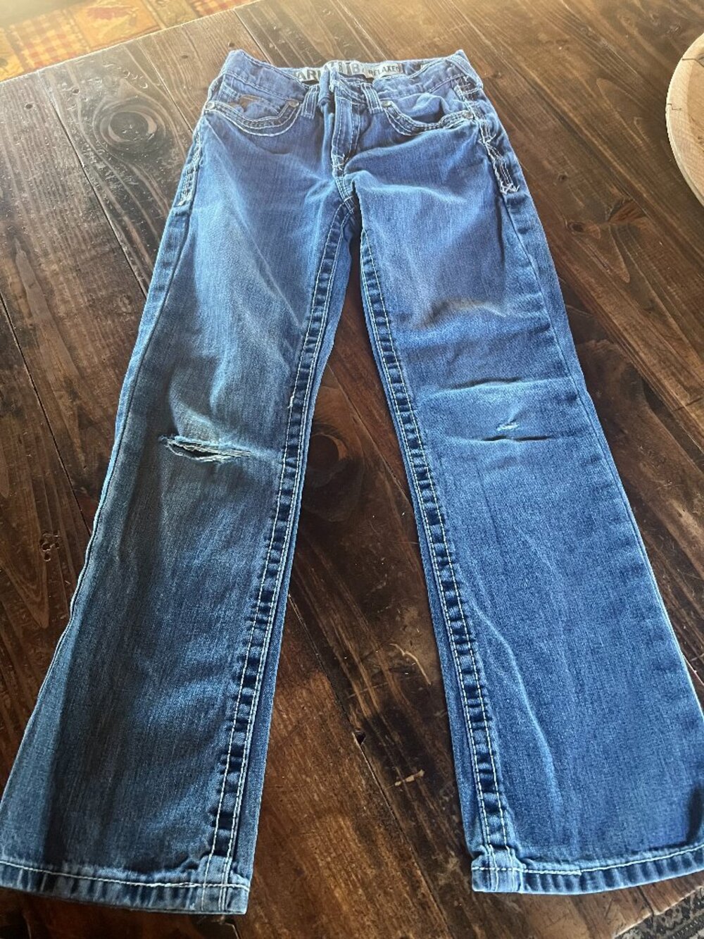 Ariat Kids S Cowboy Faded Denim Jeans 100% Cotton Work Play Pants
